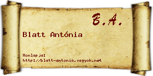 Blatt Antónia névjegykártya